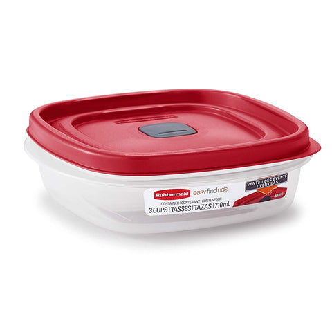 Rubbermaid Easy Find vented lid 3-cup containers with vent for splatter-resistant microwaving