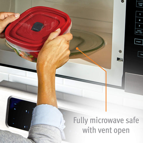 Rubbermaid EasyFindLids nested bases enabling compact cabinet organization