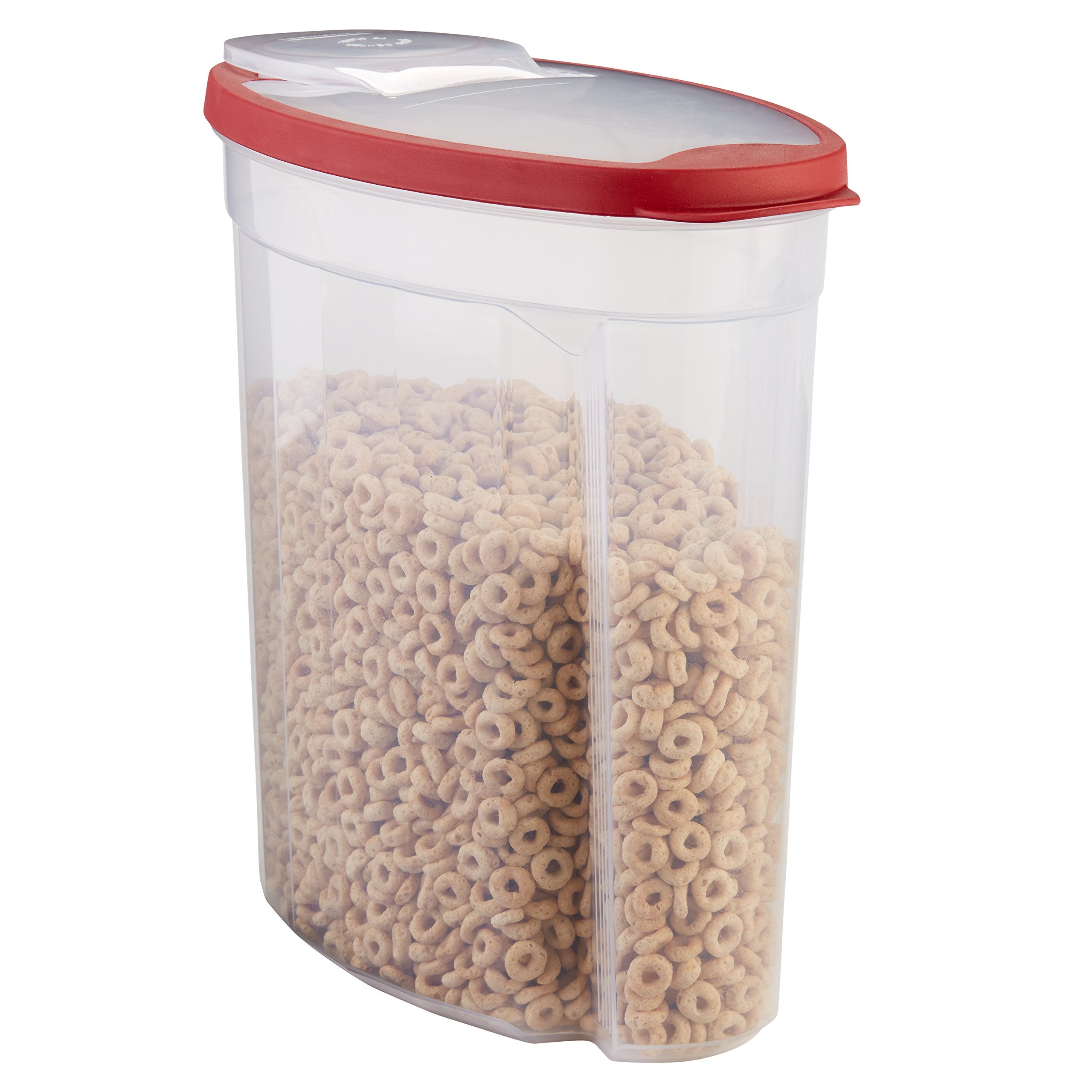 Rubbermaid Flex and Seal Cereal Keeper, clear canister for easy cereal visibility and freshness.