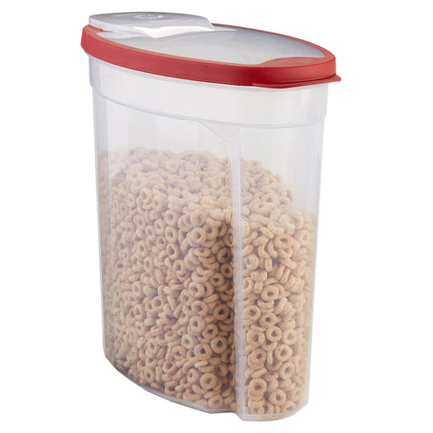Rubbermaid Flex and Seal Cereal Keeper, clear canister for easy cereal visibility and freshness.