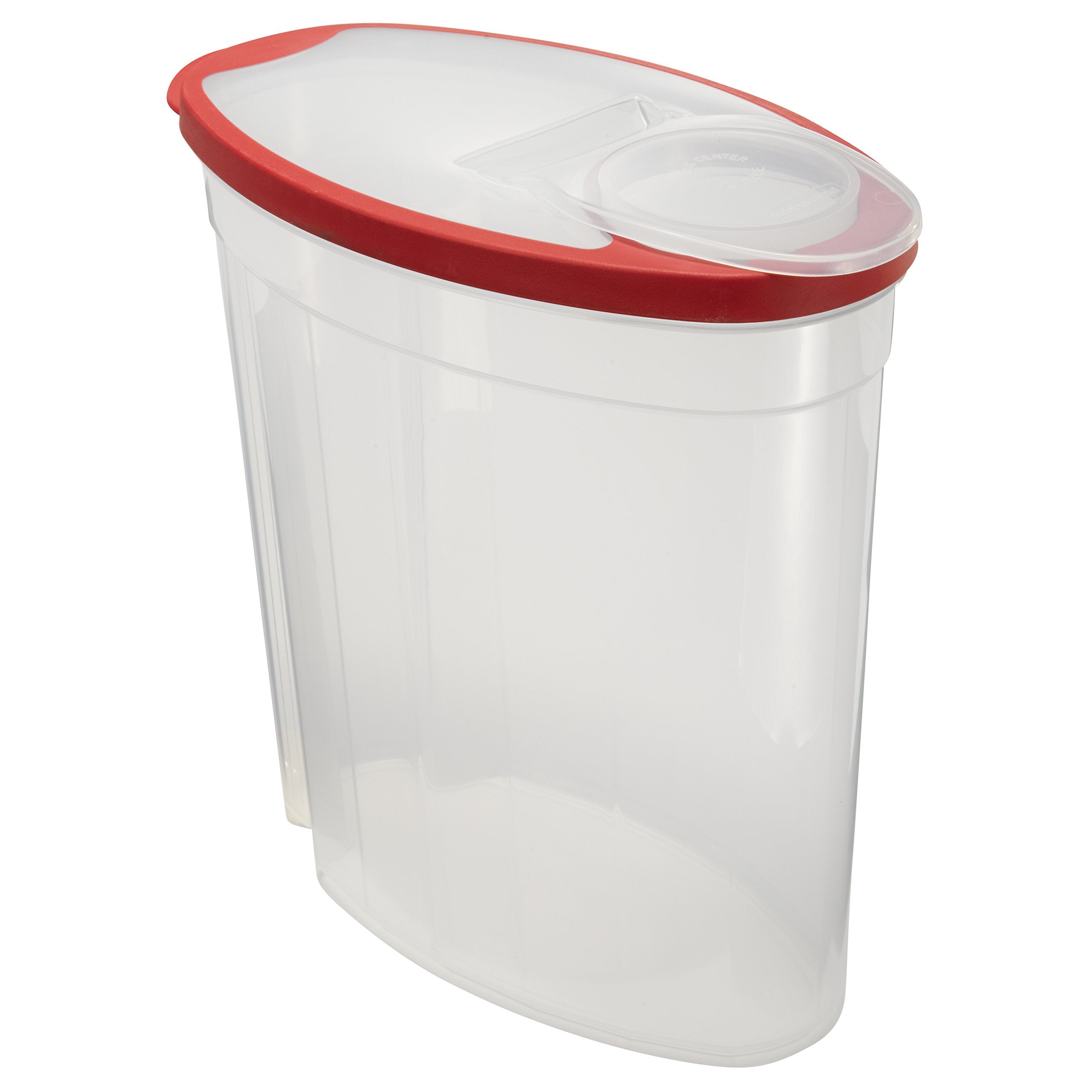 Rubbermaid large-mouth pour design for quick cereals or pasta.