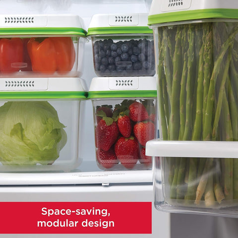 Elevated base design from Rubbermaid FreshWorks reduces moisture contact on produce