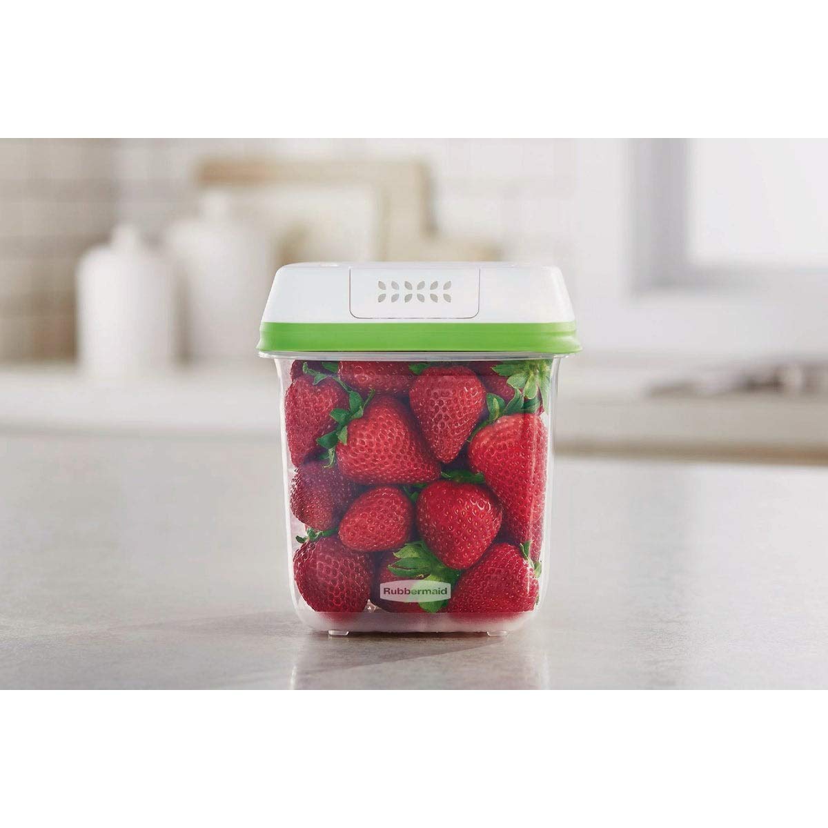 Rubbermaid FreshWorks saver interior base elevated to promote airflow and reduce moisture.