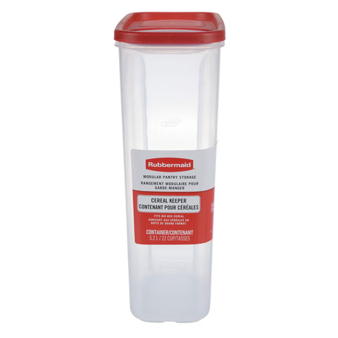 Rubbermaid Modular Cereal Keeper Large with ergonomic grip for controlled, comfortable pouring.