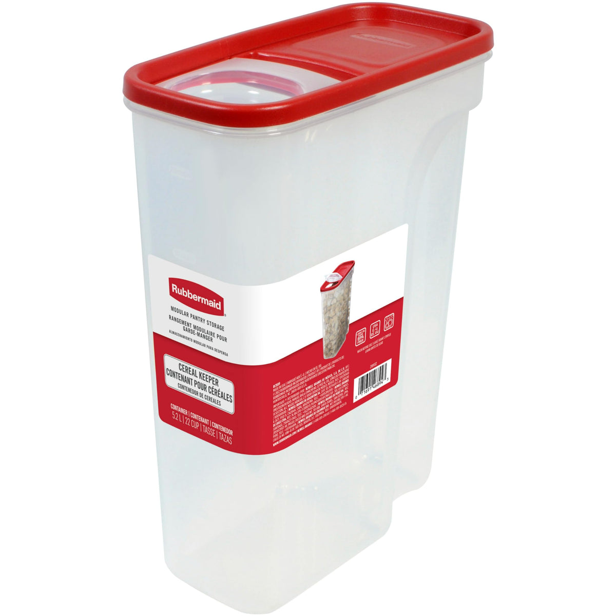 Rubbermaid Modular Cereal Keeper Large with flip-top lid for easy pouring and freshness.