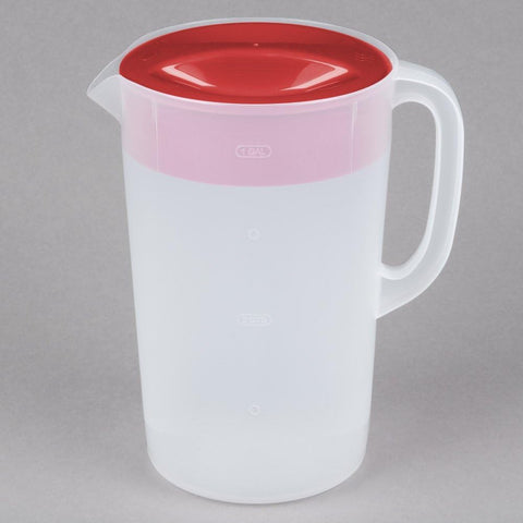 Rubbermaid Pitcher Classic shows three-position lid versatility for pouring.