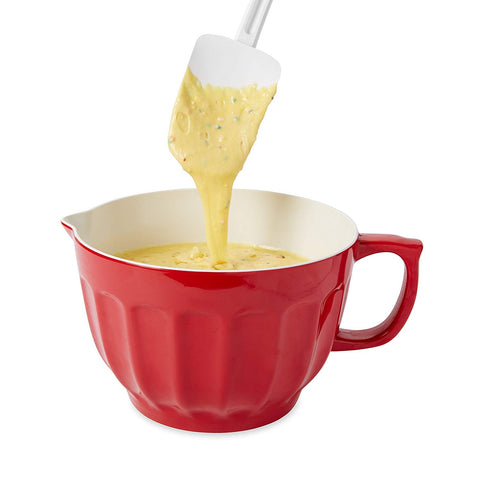 Rubbermaid spoon-shaped spatula dishwasher-safe for easy cleanup after service