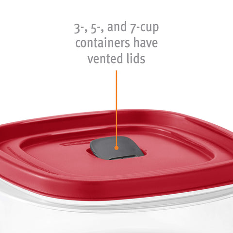 Rubbermaid stacking containers maximize space and reduce clutter.