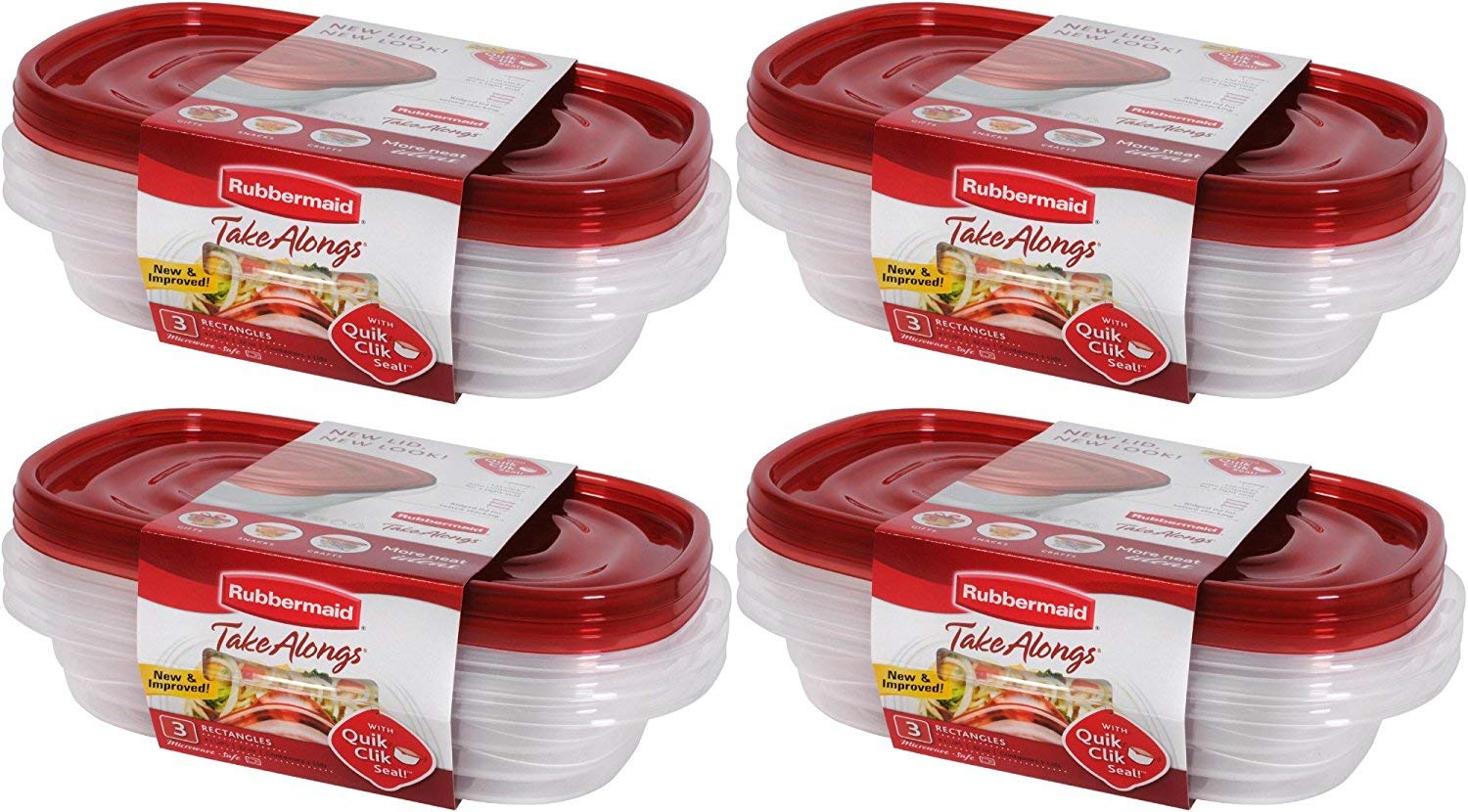 Rubbermaid TakeAlongs Quick-Click Seal lid provides secure, spill-free storage.