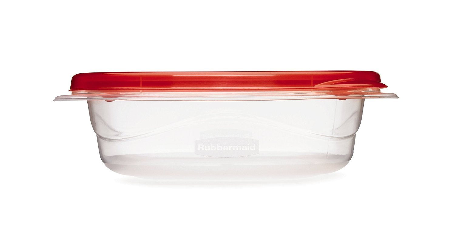 Clear base of Rubbermaid TakeAlongs shows contents with graduation marks for measurement.