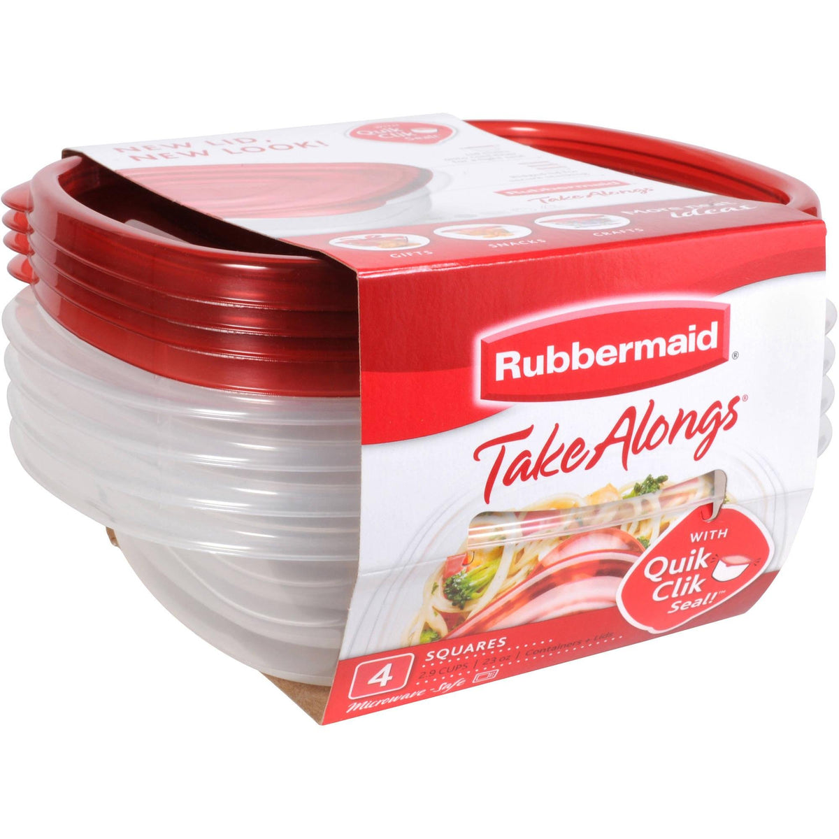 Rubbermaid TakeAlongs sandwich container with QuikClik Seal secure closure.