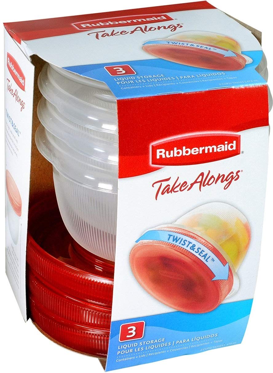 Rubbermaid TakeAlongs Twist & Seal microwave-safe performance for quick reheats.