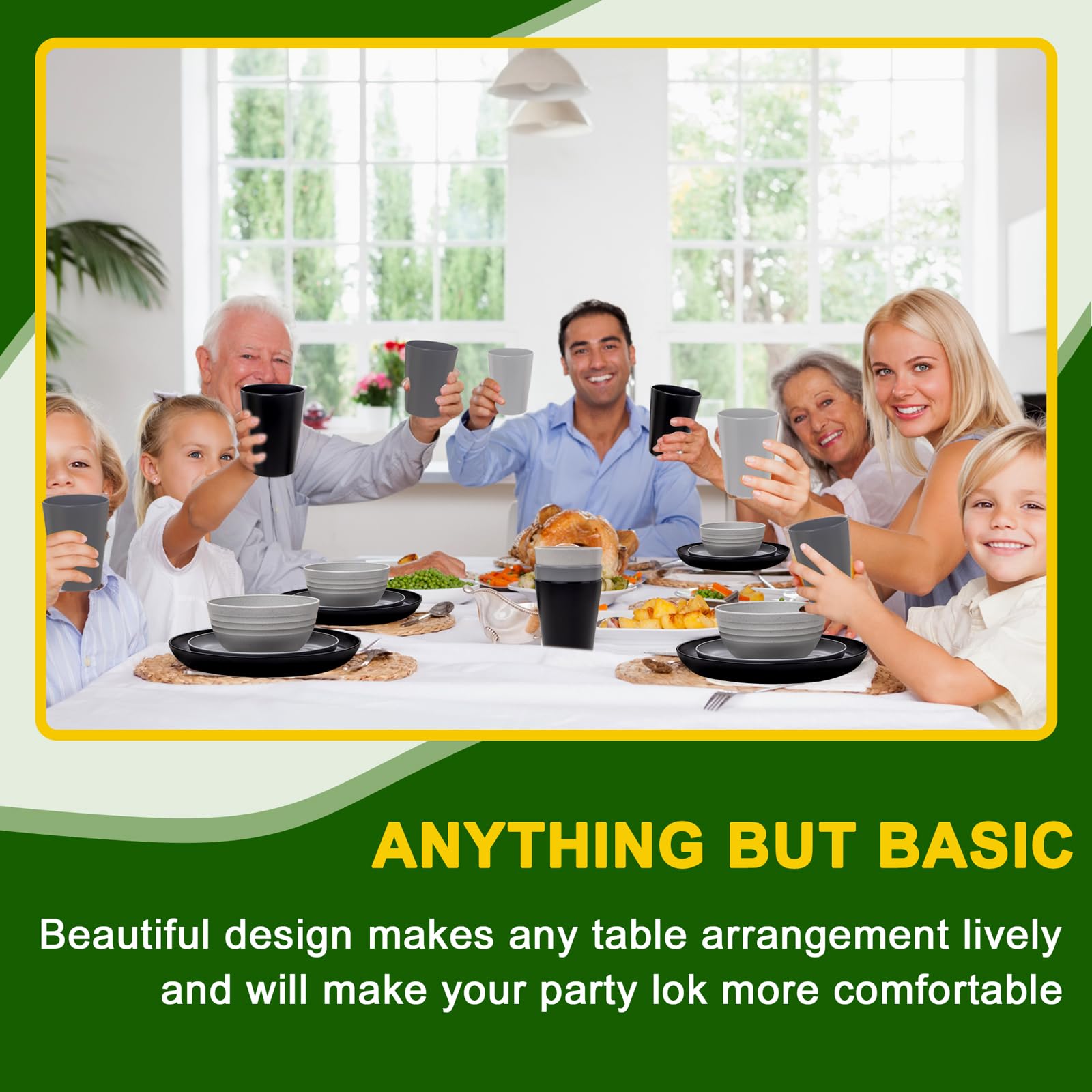 Rubtlamp camping dining setup, durable plates and bowls for outdoor meals.