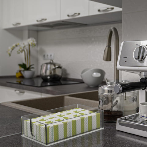 Rubtlamp fits regular napkins for quick grabs on countertops.
