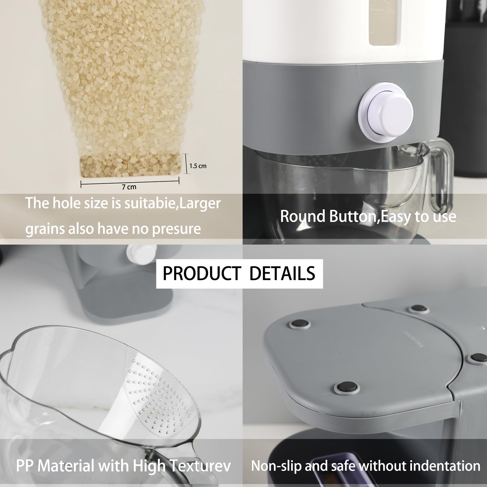 Rubtlamp BPA-free material used for durable rice storage container