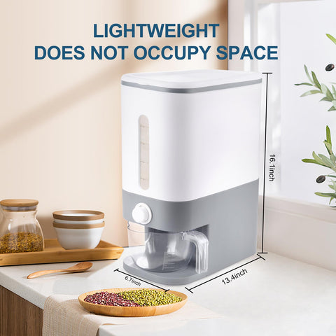 Rubtlamp rice dispenser lid with handle for easy access