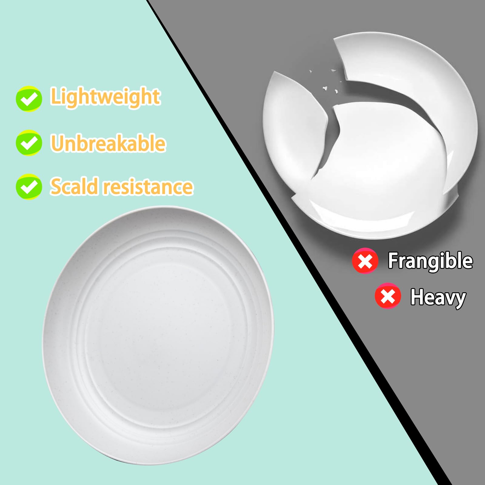 Rubtlamp wheat straw bowl in gray, unbreakable, ideal for camping snacks.
