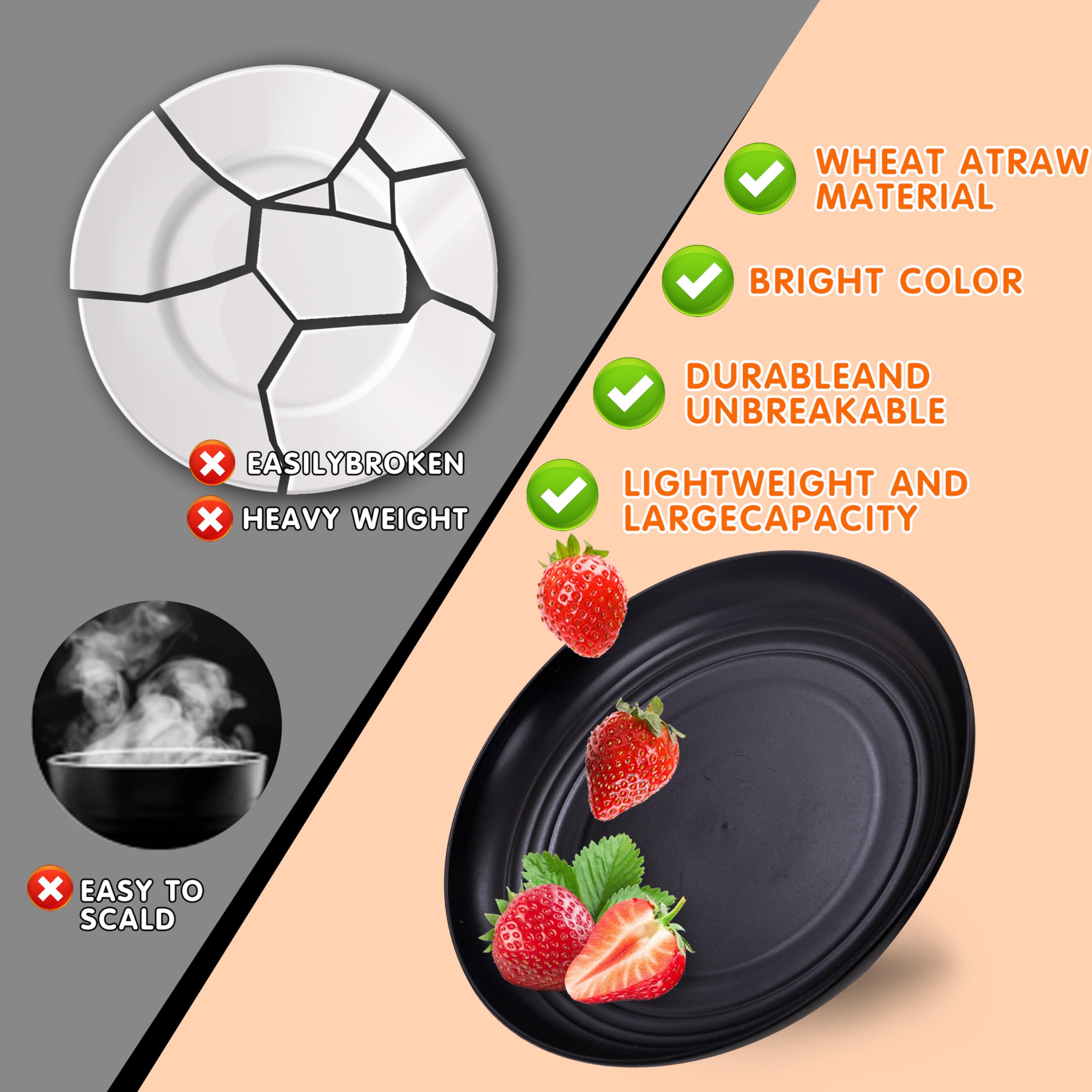 Rubtlamp dinnerware color options shown on a table for stylish casual dining.