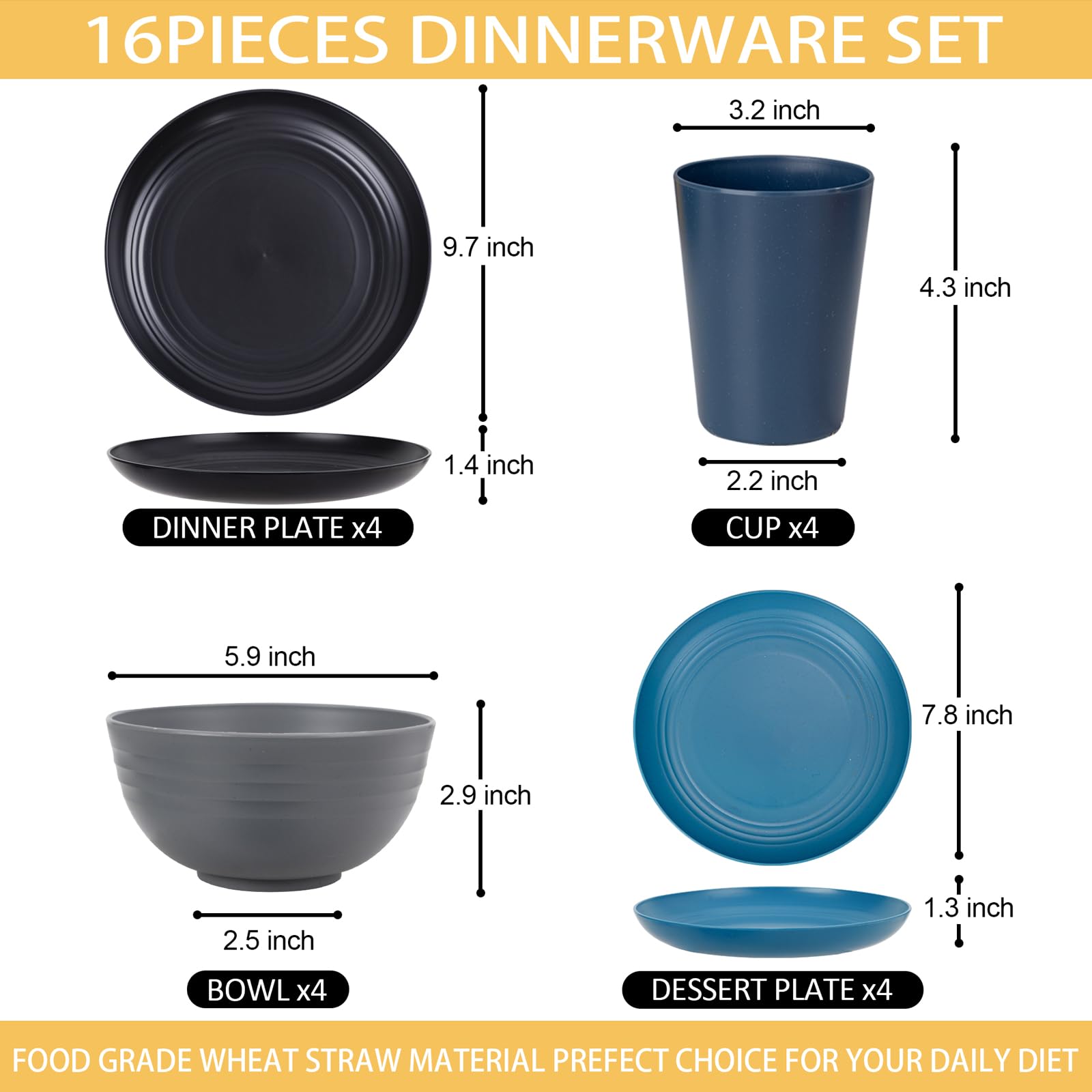 Rubtlamp dessert plates in bold tones, easy to stack for quick setup