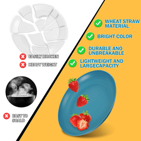 Rubtlamp wheat straw dinnerware set cups with 12-ounce capacity.