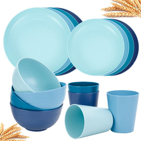 Rubtlamp wheat straw dinnerware set plates for daily dining.