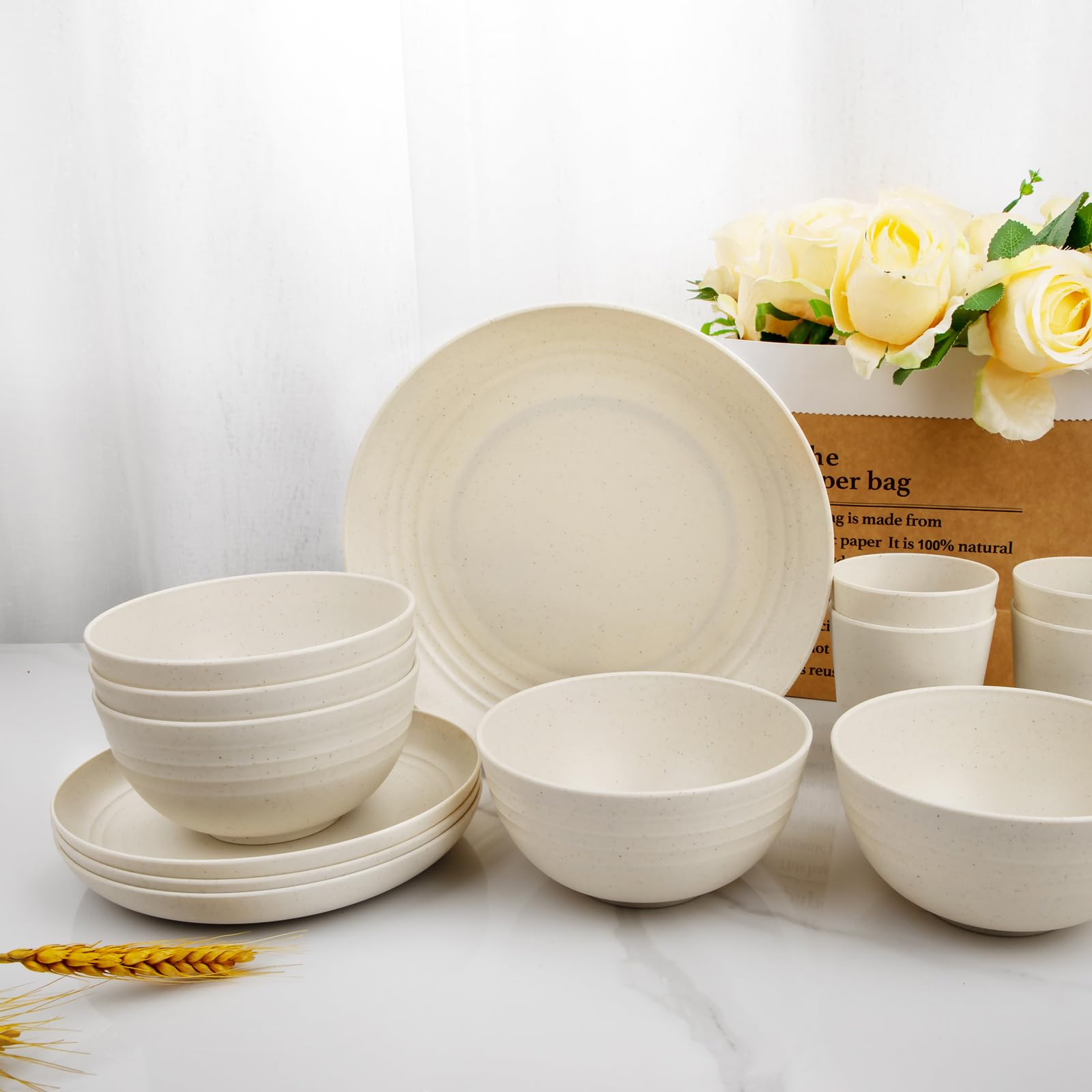 Rubtlamp dishwasher-safe wheat straw dinnerware after cleaning.