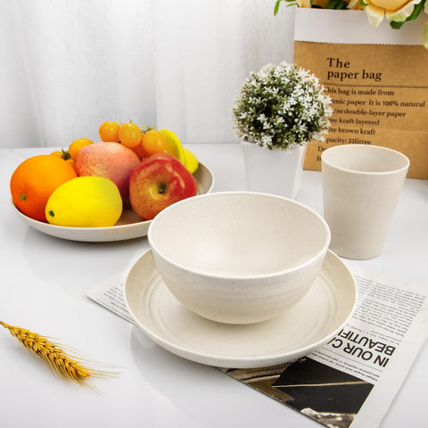 Rubtlamp microwave-safe wheat straw dinnerware showing reheating convenience.