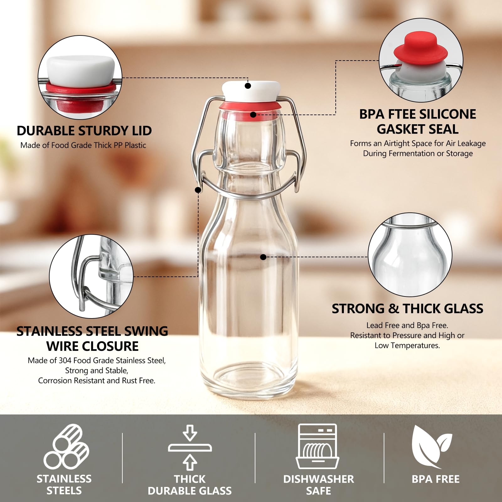 Ruckae vanilla extract storage bottle highlights airtight seal and flavor preservation.