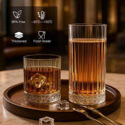Ruckae 15oz glass set for cocktails and mixed drinks
