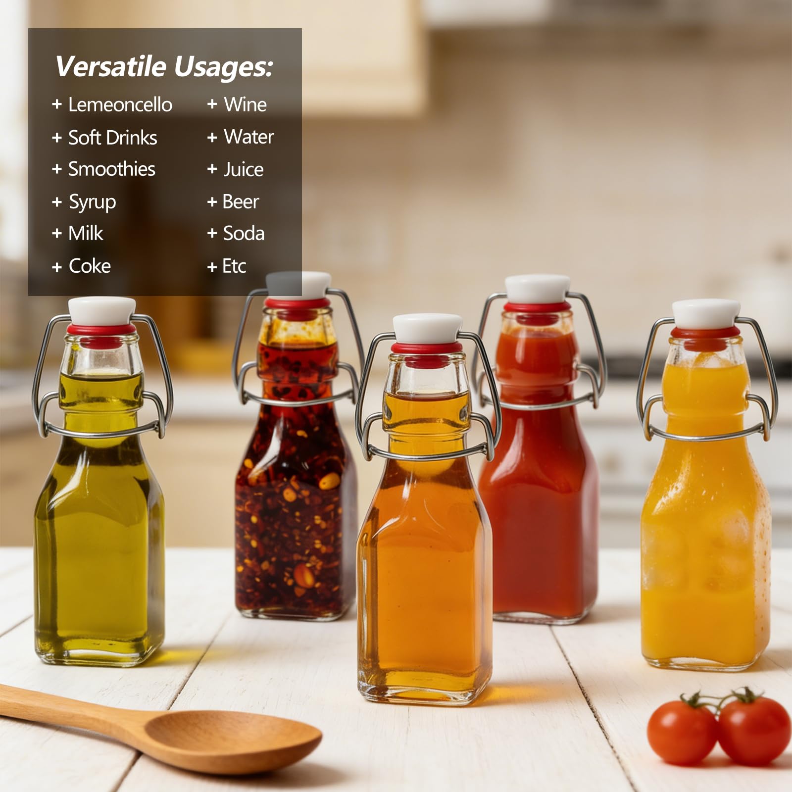 Ruckae kombucha bottle displays clear glass for visualizing fermentation progress.