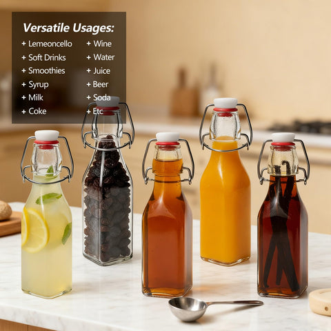Ruckae kombucha bottle on counter demonstrates everyday fermentation storage.