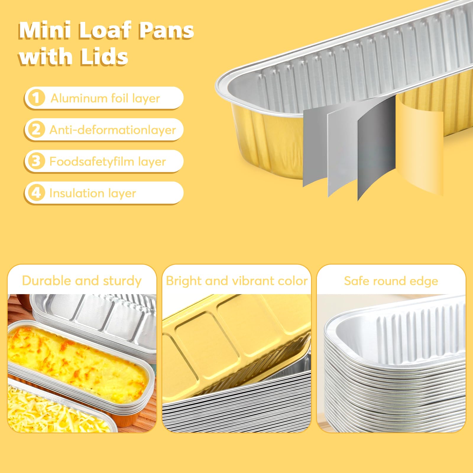 Ruckae mini loaf pans with snap-on lids enabling fresh, portable desserts.