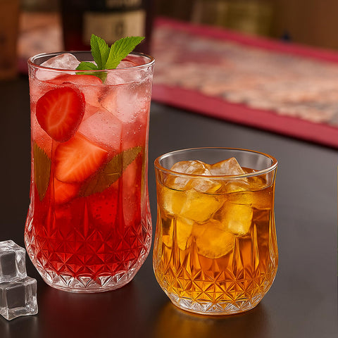 Ruckae drinkware offers a comfortable grip during cocktails.