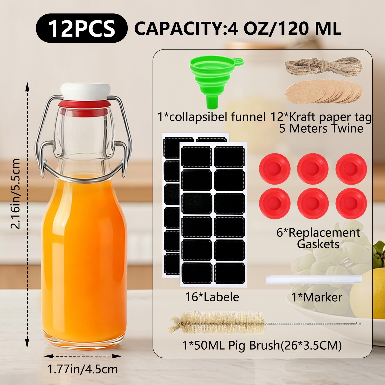 Ruckae swing-top bottle close-up shows a secure seal for freshness.