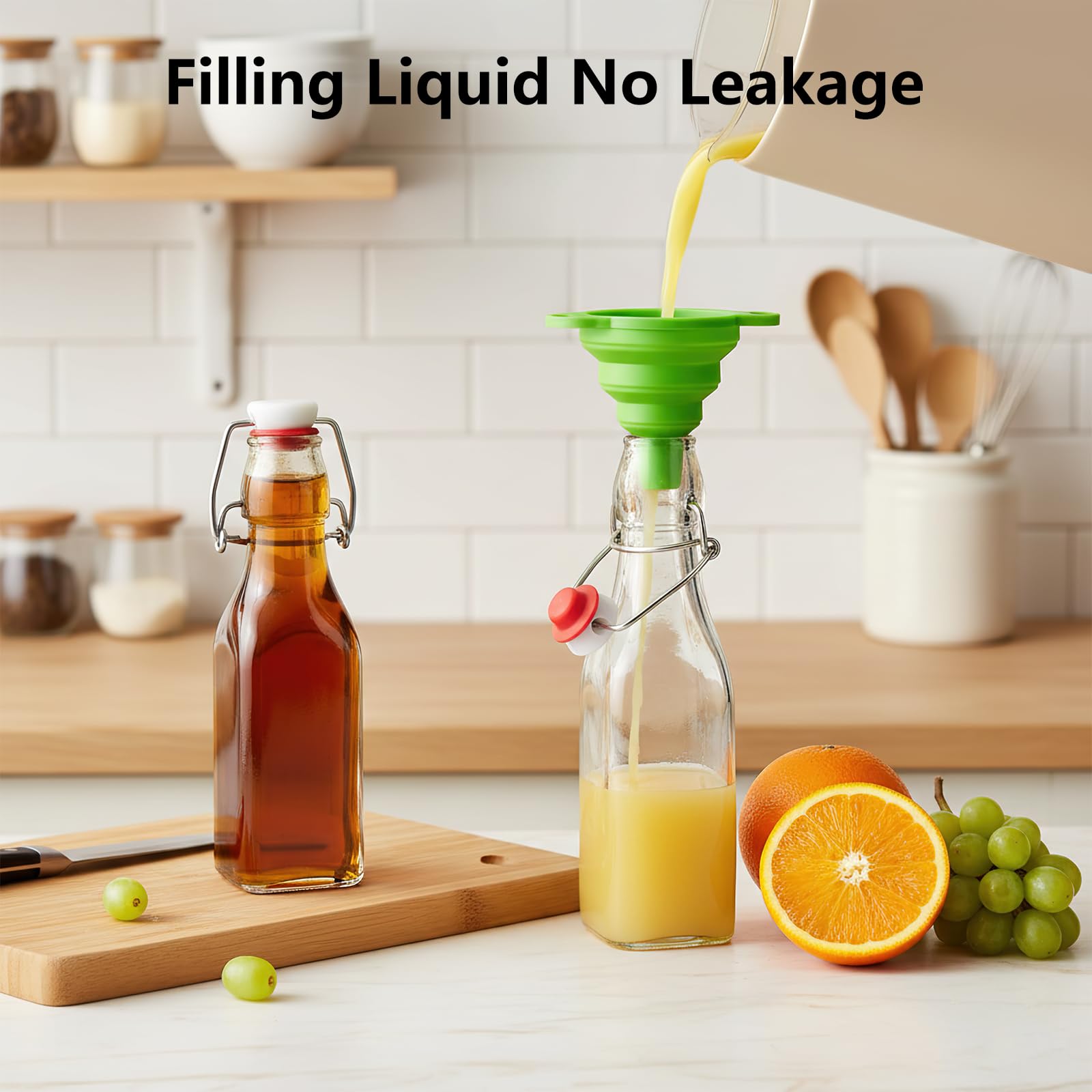 Ruckae syrup bottle with clamp-top highlights versatile sealing for syrups.