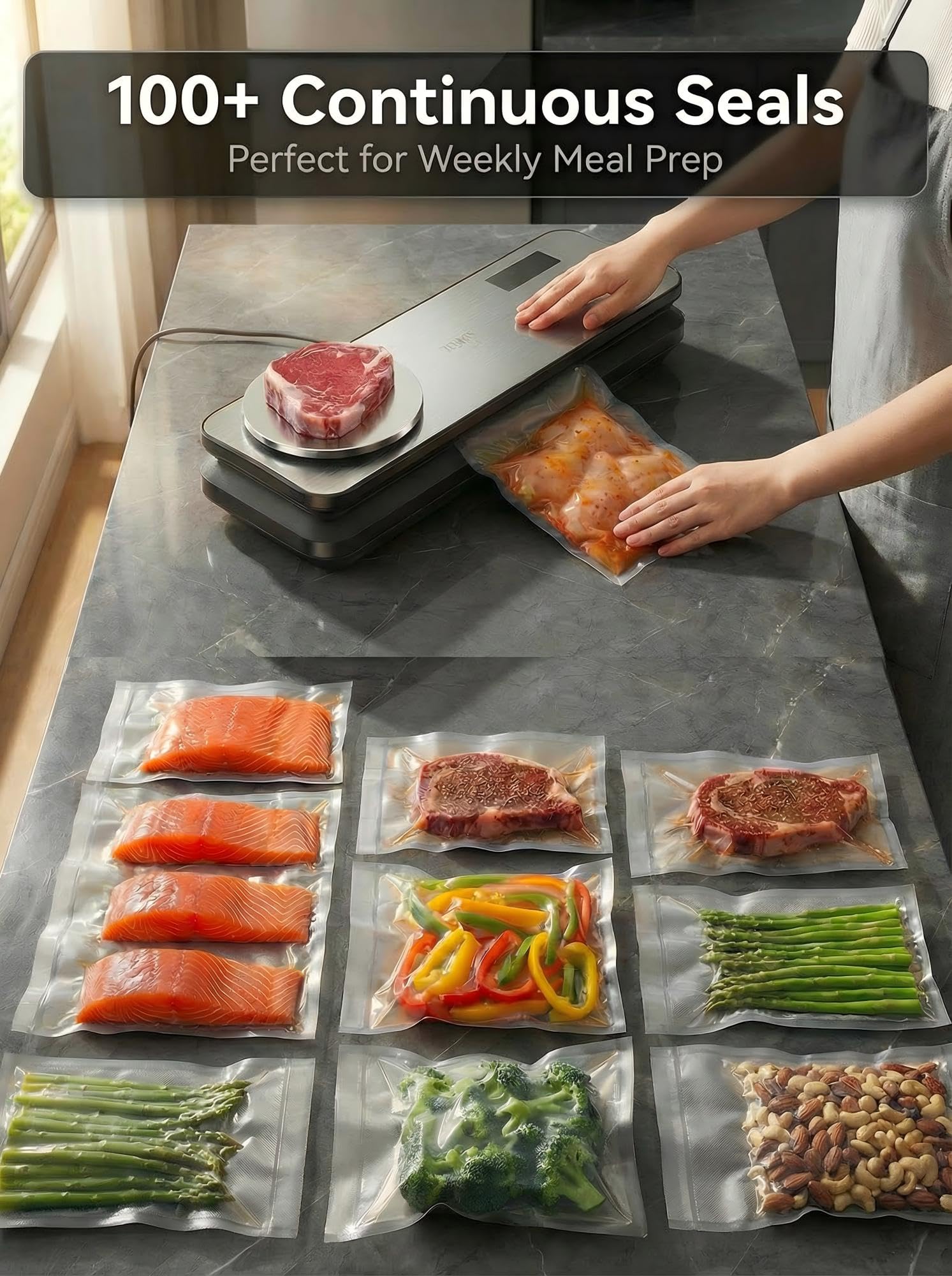 RUDAP ETL-certified temperature control ensures safe moist food sealing.