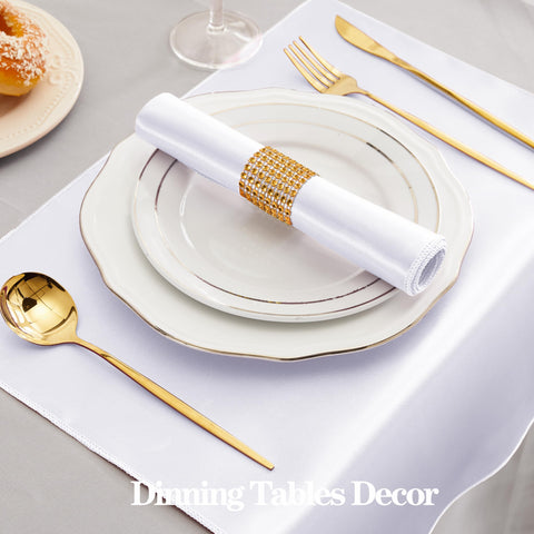 RUDONG M gold napkin rings close-up with rhinestone accents