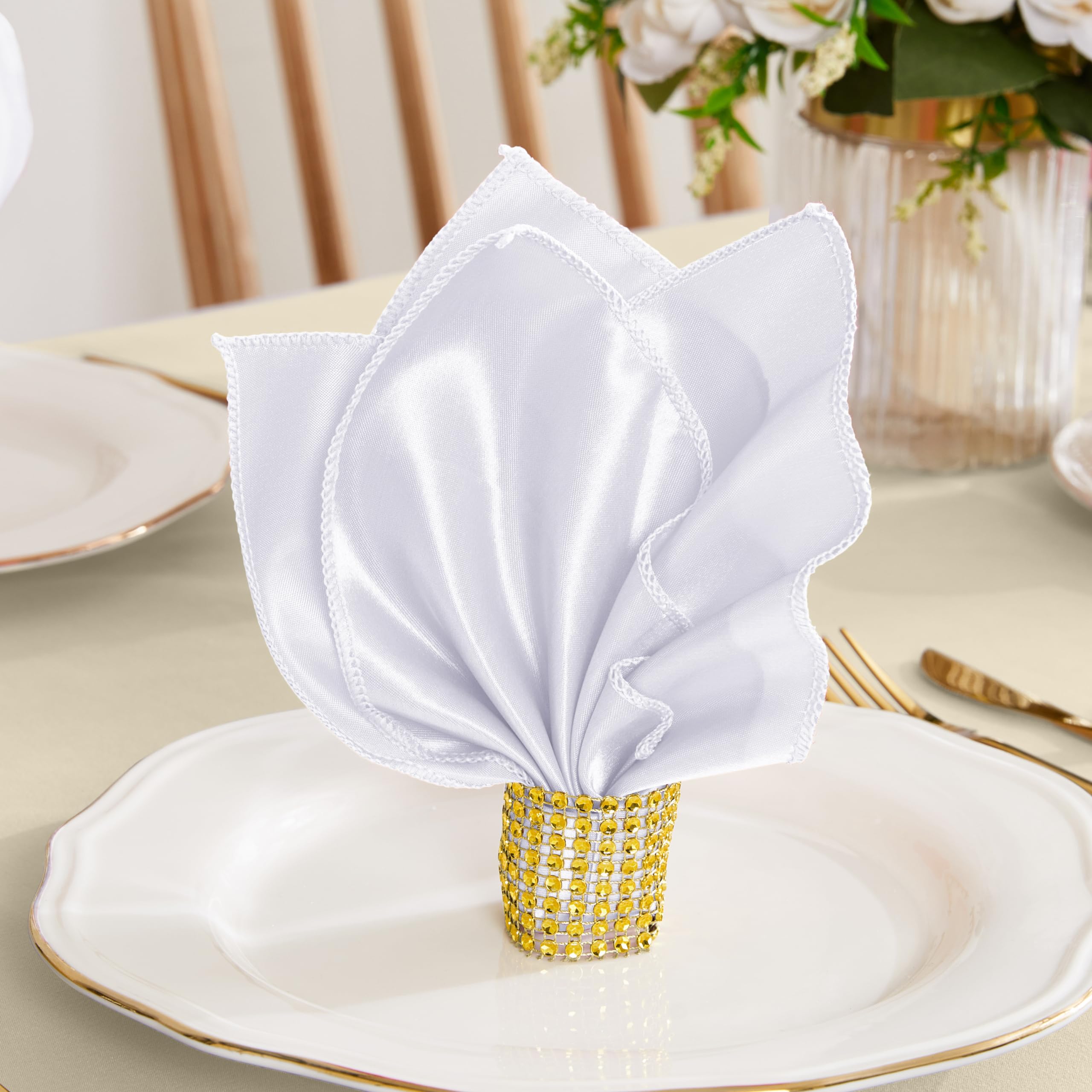 RUDONG M rhinestone napkin rings add festive dining detail
