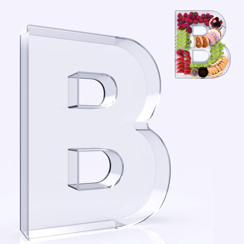 RUFHVTY 11-inch acrylic letter charcuterie box front view for elegant party displays.