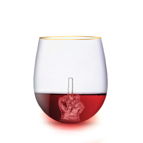 RUGLUSH 16oz middle finger cocktail glass ideal for wine or cocktails