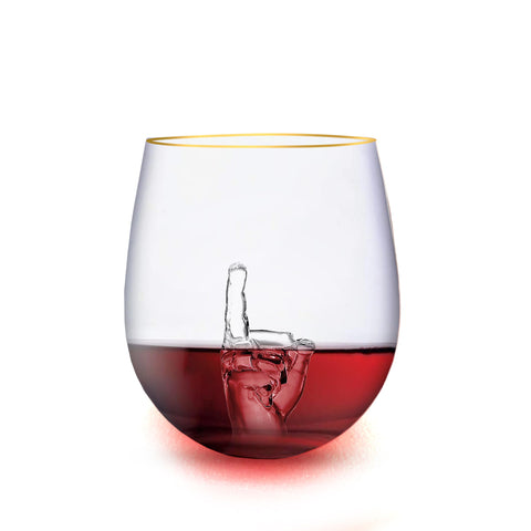 RUGLUSH birthday gag middle finger glass makes a memorable gift
