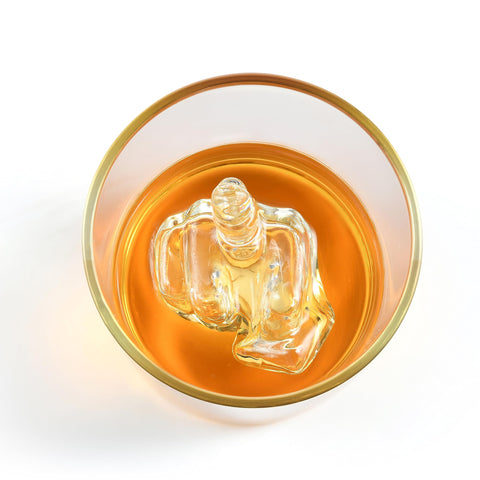 RUGLUSH whiskey glass with stable stemless base for easy handling.