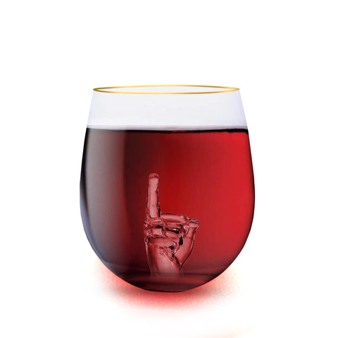 RUGLUSH stemless middle finger glass offers a sturdy, everyday-use silhouette