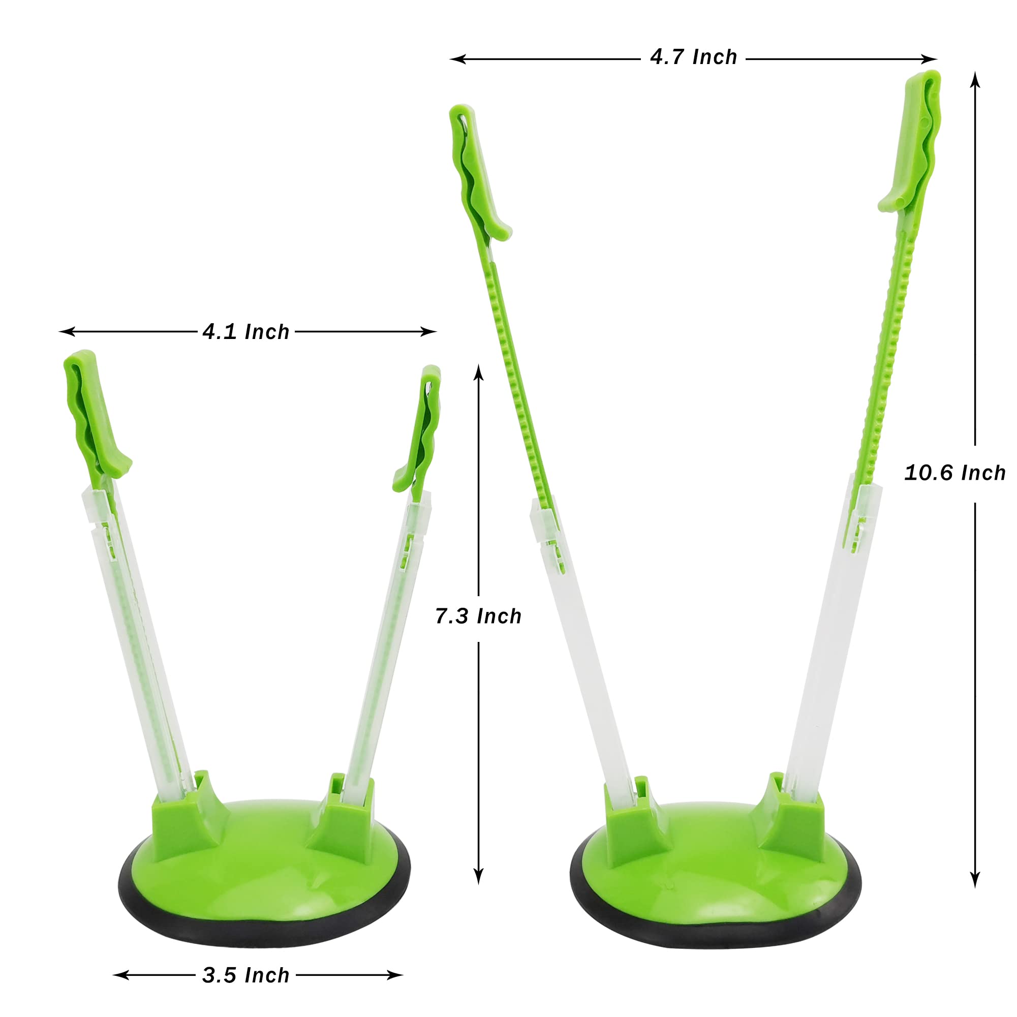 Adjustable height on the Ruibo Baggy Rack Holder fits different bag sizes.