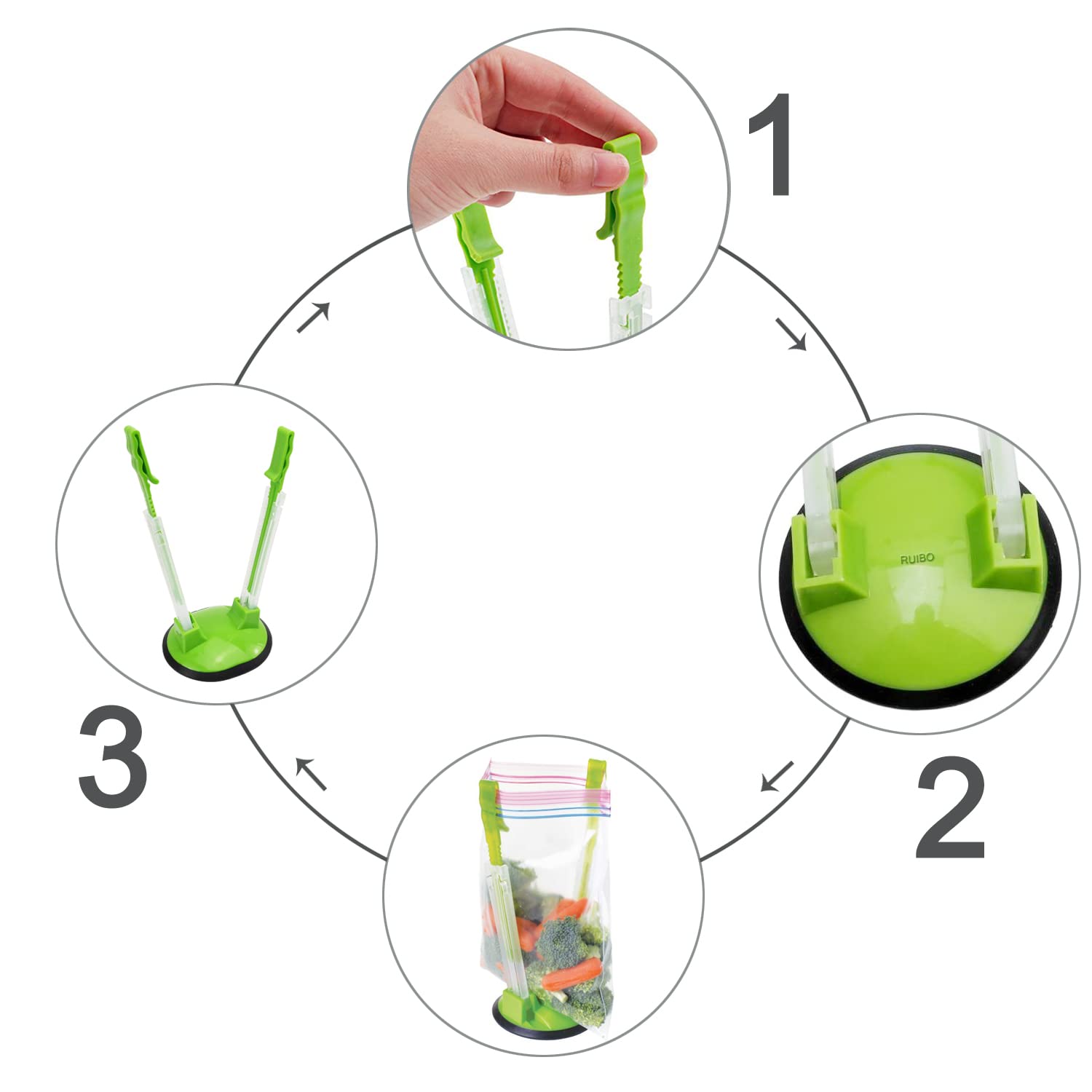 Ruibo non-slip bases prevent spills on the counter.