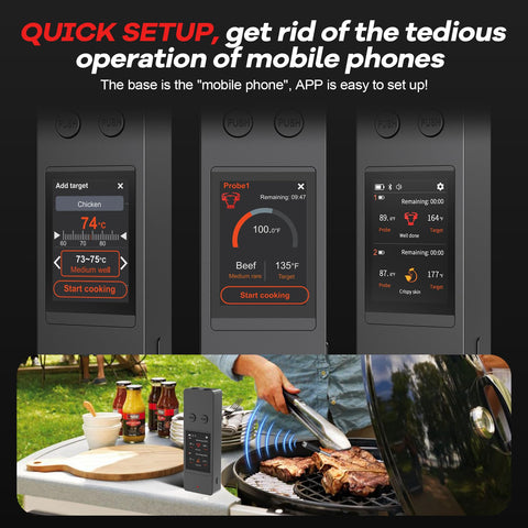 Ruideecook-US dual probes with ultra-thin ceramic handles for high-heat cooking