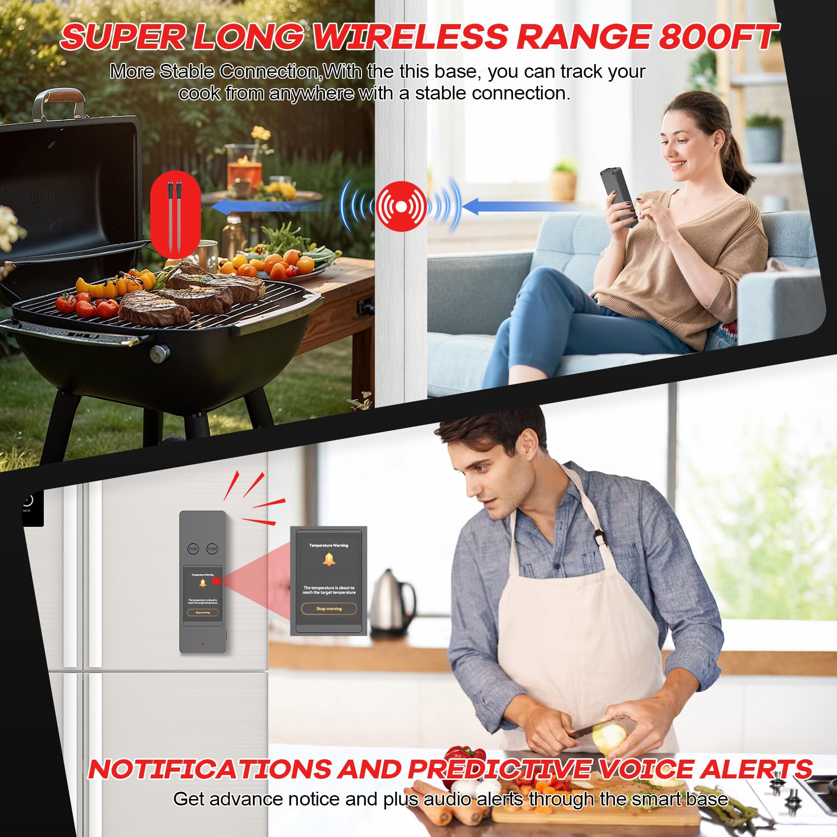 Ruideecook-US IP67 waterproof probes suitable for cleaning after cooking