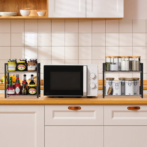 RUILALIFE coffee bar station organizer holds mugs and jars for easy morning setup.