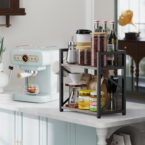 RUILALIFE sturdy countertop shelf with metal frame and thick board for durable use.