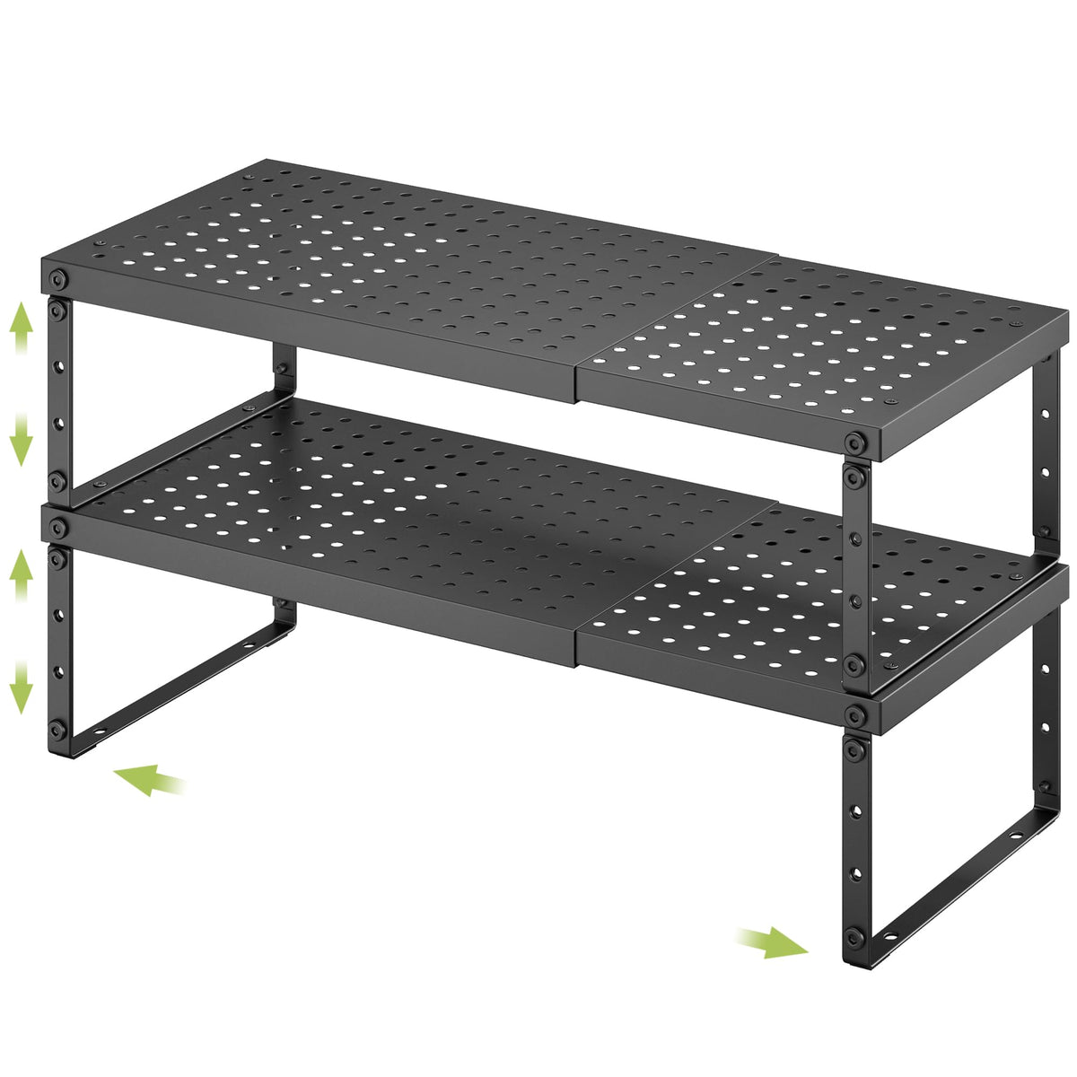 RUILALIFE expandable cabinet organizer shelf extends to fit wider pantry spaces for storage
